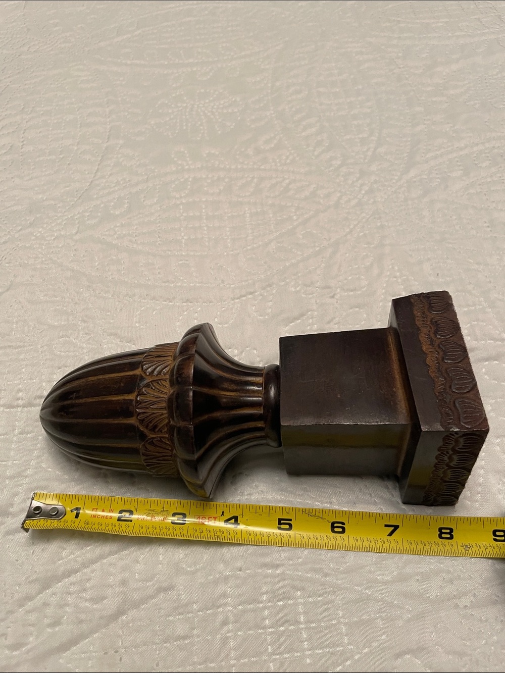 MCM Vintage Heavy Metal Brown Bronze Tone Decorative Tabletop Finial From India - Picture 7 of 10